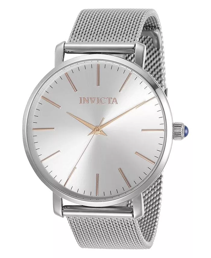 

Женские часы 31068 Angel Quartz с серебристым циферблатом и тремя стрелками Invicta