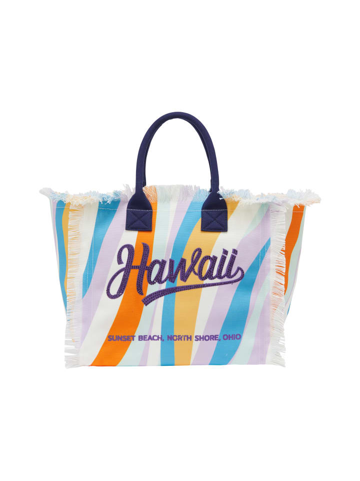 

Женская сумка-тоут в сине-оранжевом цвете IZIA