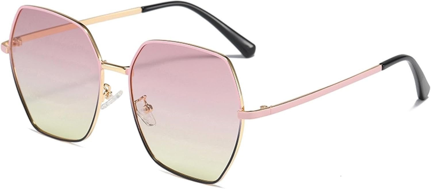 

Женские поляризованные солнцезащитные очки, мужские солнцезащитные очки с защитой от УФ-излучения UV400, металлическая оправа, для вождения, пляжа, вечеринок VFDHN, Gold Pink Black