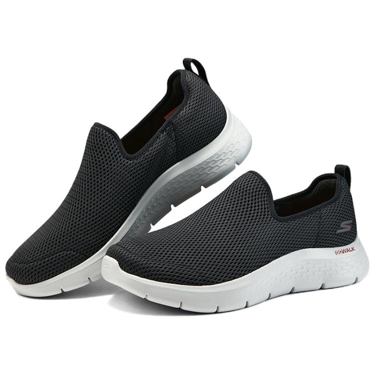 Skechers Амортизирующие устойчивые к истиранию дышащие легкие упругие низкие кеды мужские черно-белые - черный/красный, цвет Black/Red — фото 3