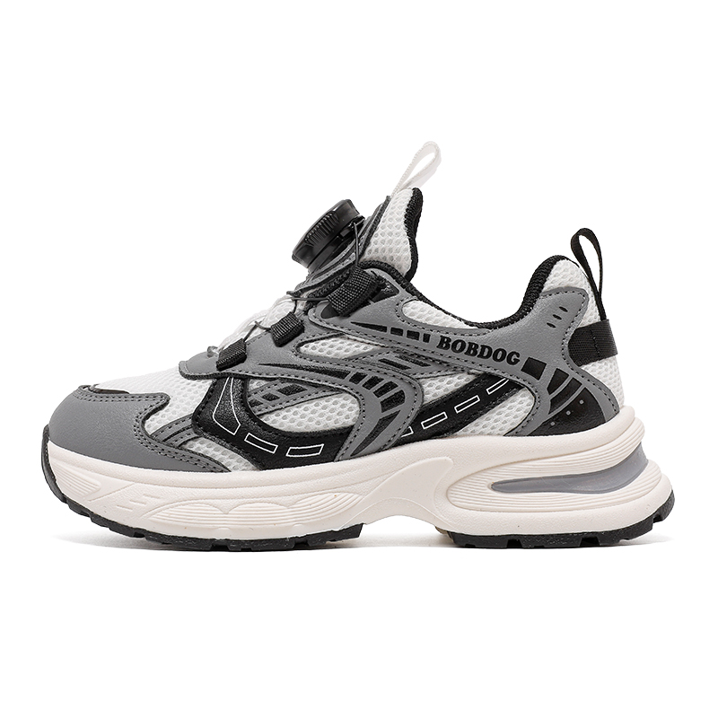 

Нескользящая износостойкая детская обувь для повседневной жизни BOBDOG, серый/черный