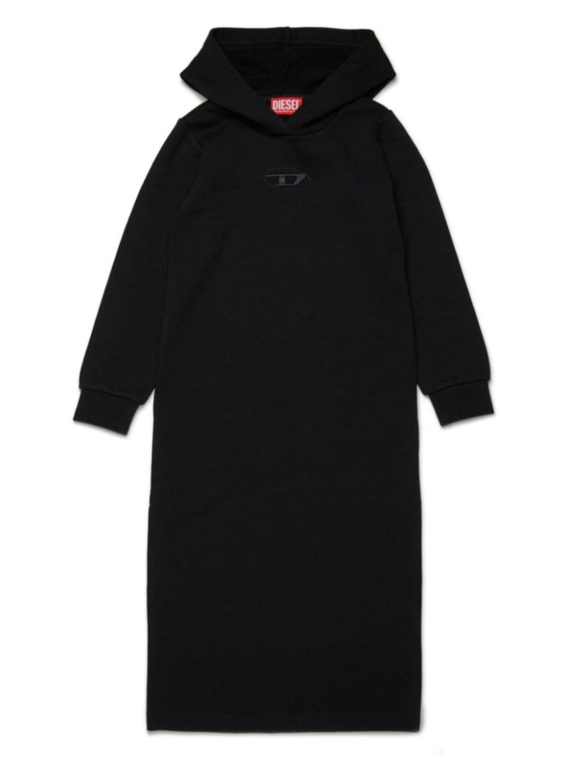 

Diesel Kids платье с капюшоном и вышивкой Oval D, черный