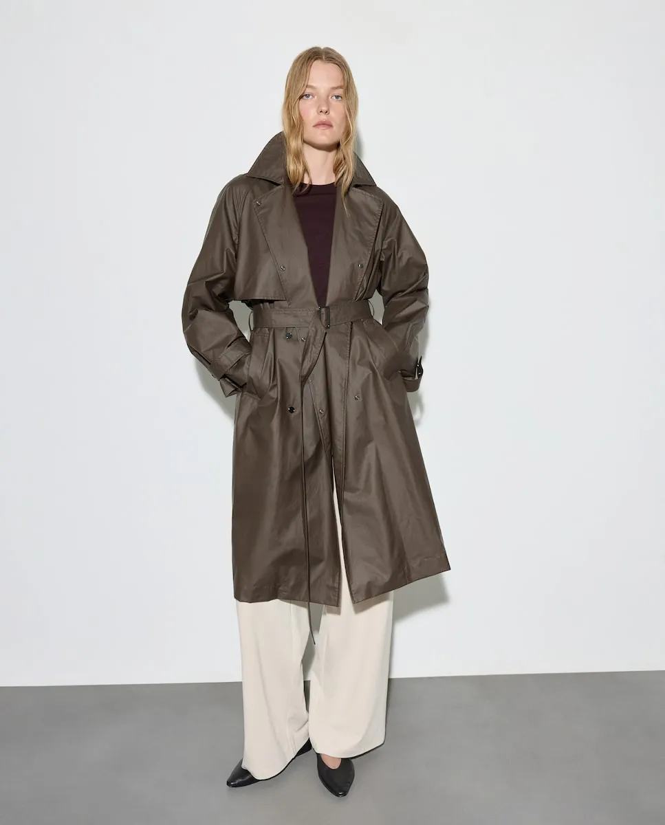 

Длинный женский плащ без узора Woman El Corte Inglés, коричневый