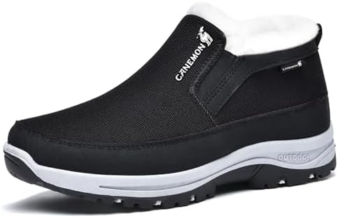 

Мужские зимние ботинки FAIRSOMA CNA Trop с высоким верхом, мягкой подкладкой из меха, поддержкой свода стопы, водонепроницаемые, противоскользящие, кожаные сапоги-чукка на низком каблуке для активного отдыха, удобные для походов и прогулок, черн...