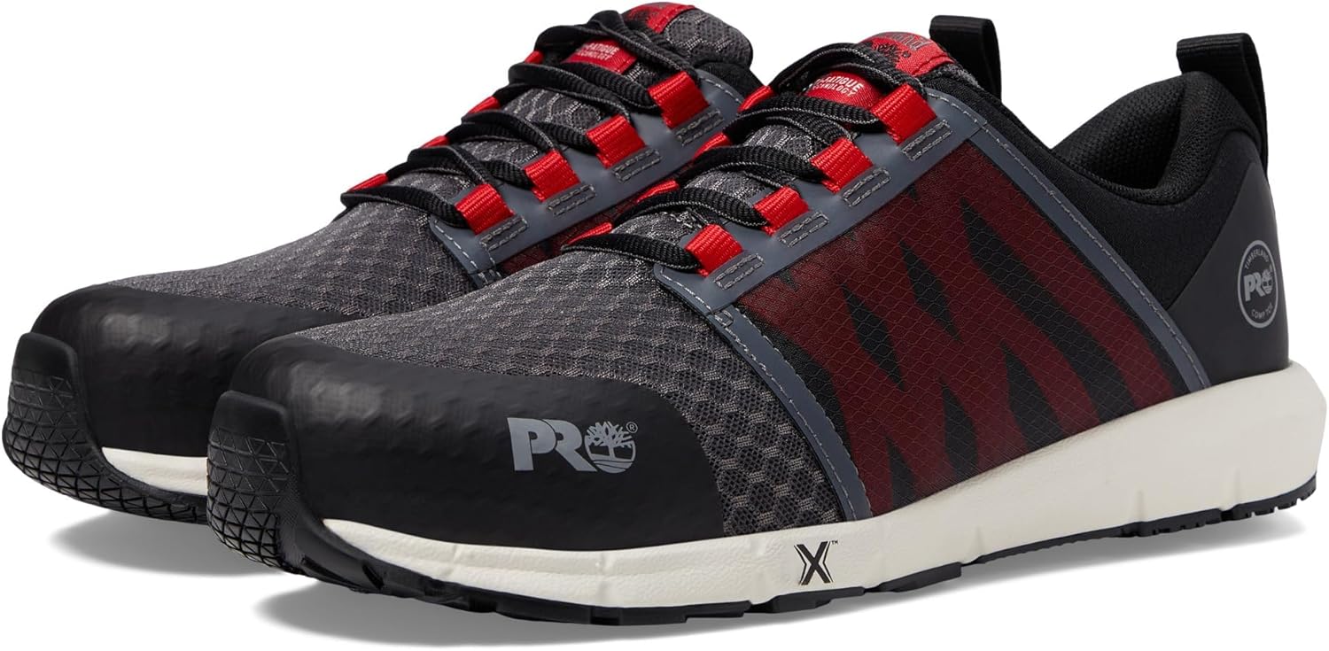 

Timberland PRO мужские защитные туфли Powertrain Alloy Toe, Grey/Red