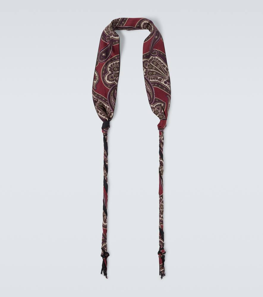 

Шелковый галстук с витым узором пейсли Our Legacy, Burgundy Paisley