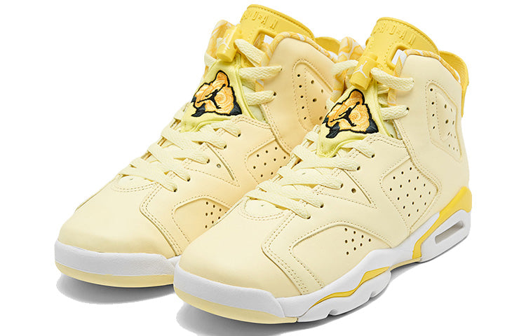 Кроссовки (GS) Air Jordan 6 Retro 'Citron Tint', желтый — фото 2