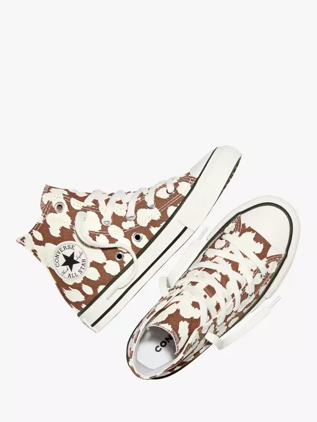 Детские кроссовки Chuck Taylor All Star с анималистическим принтом, коричнево-бежевые Converse — фото 2