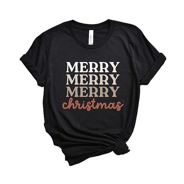 

Футболка с коротким рукавом и принтом Merry Christmas cursive Simply Sage Market, Black