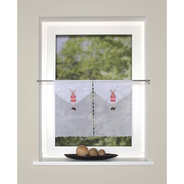 

Штора Home Wohnideen Elg (2 шт), 45 см, красный/белый