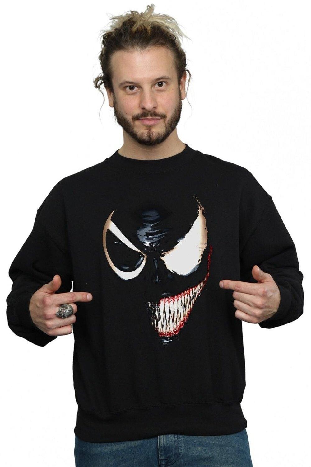 

Толстовка с разрезом для лица Venom Marvel, черный