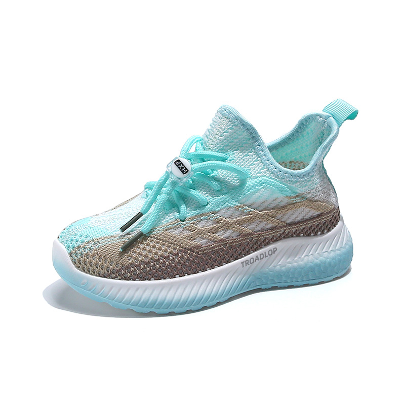 

Скользоустойчивые противоударные легкие амортизирующие детские повседневные кроссовки Kids' TROADLOP, изумрудный