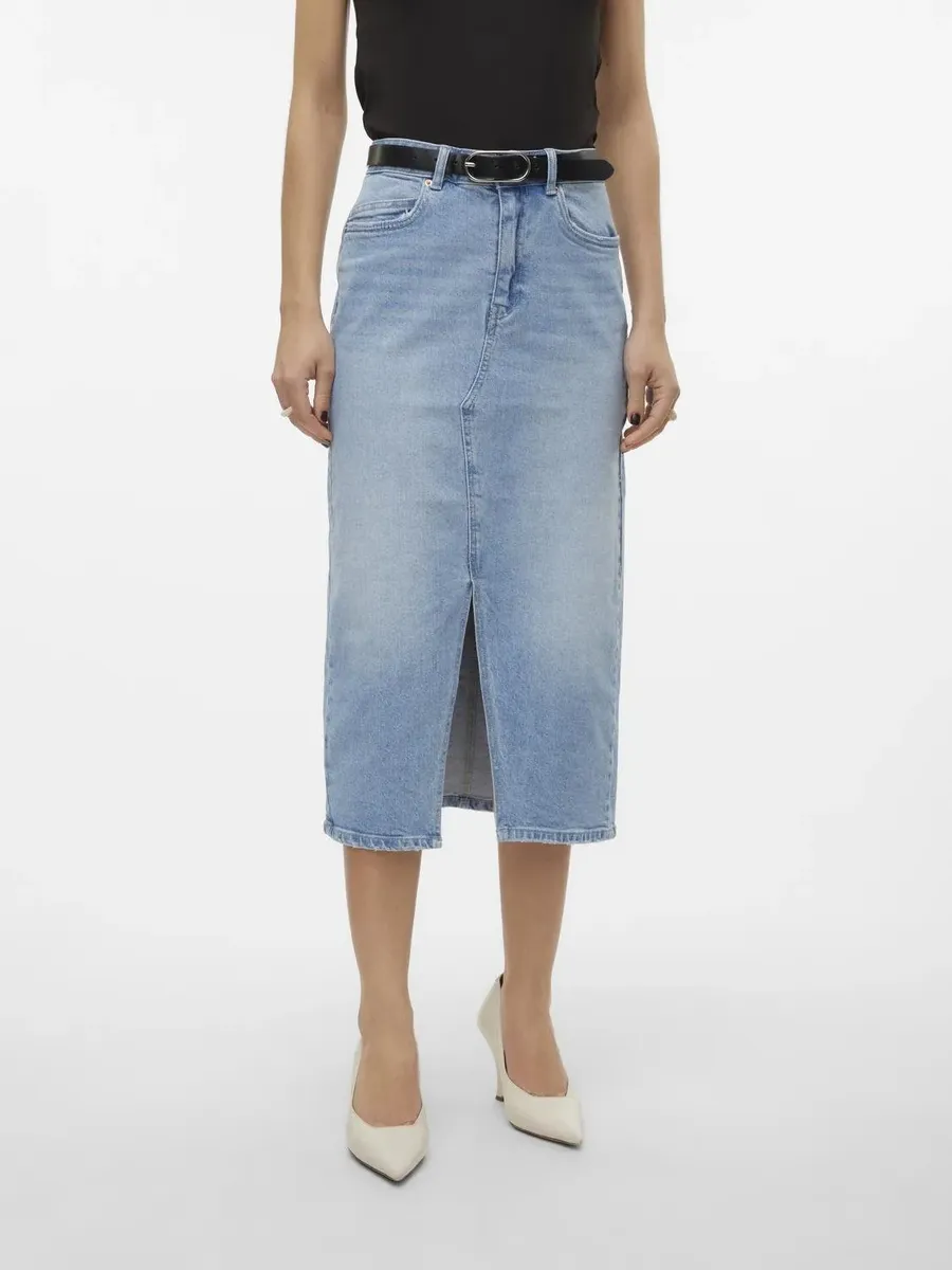 

Юбка макси Vero Moda "VMVERI HR CALF DENIM SKIRT GA NOOS", голубой