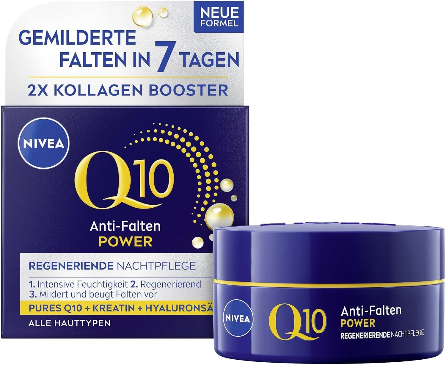 Бустер Nivea — Регенерирующий ночной Q10 Anti-Wrinkle Power, , White, 50 мл