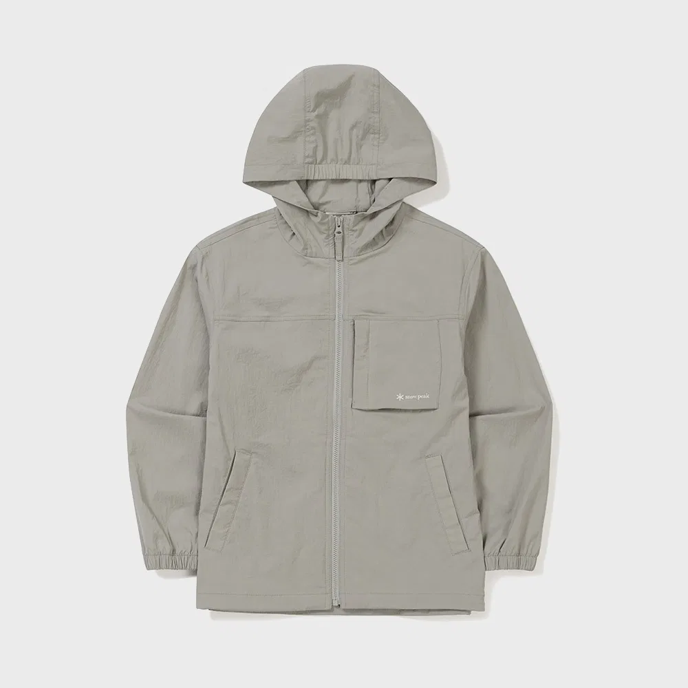 Детская ветровка Root с накладными карманами, серая, от Snowpeak Apparel Kids — фото 2