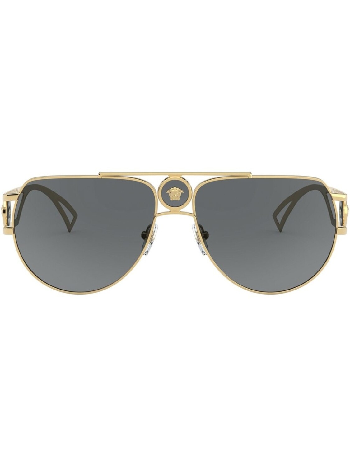 

Versace Eyewear солнцезащитные очки-авиаторы с декором Medusa, золотистый