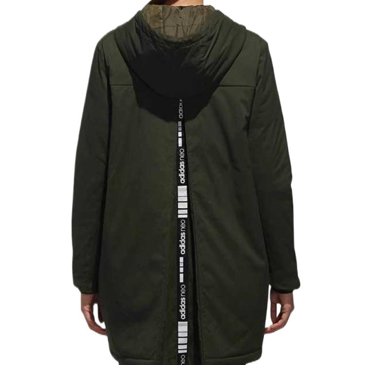 Adidas Пуховик женский армейский зеленый, Army Green/DW8350 — фото 4