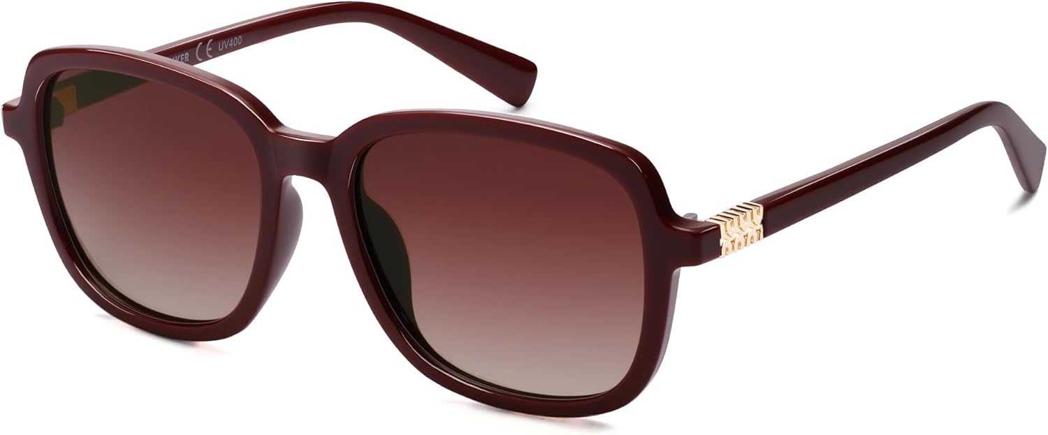 

Солнцезащитные очки VANLINKER Retro Square с поляризацией для женщин и мужчин, модные винтажные, с защитой от УФ-излучения UV400, модель VL9909, Red Frame Gradient Red Lens