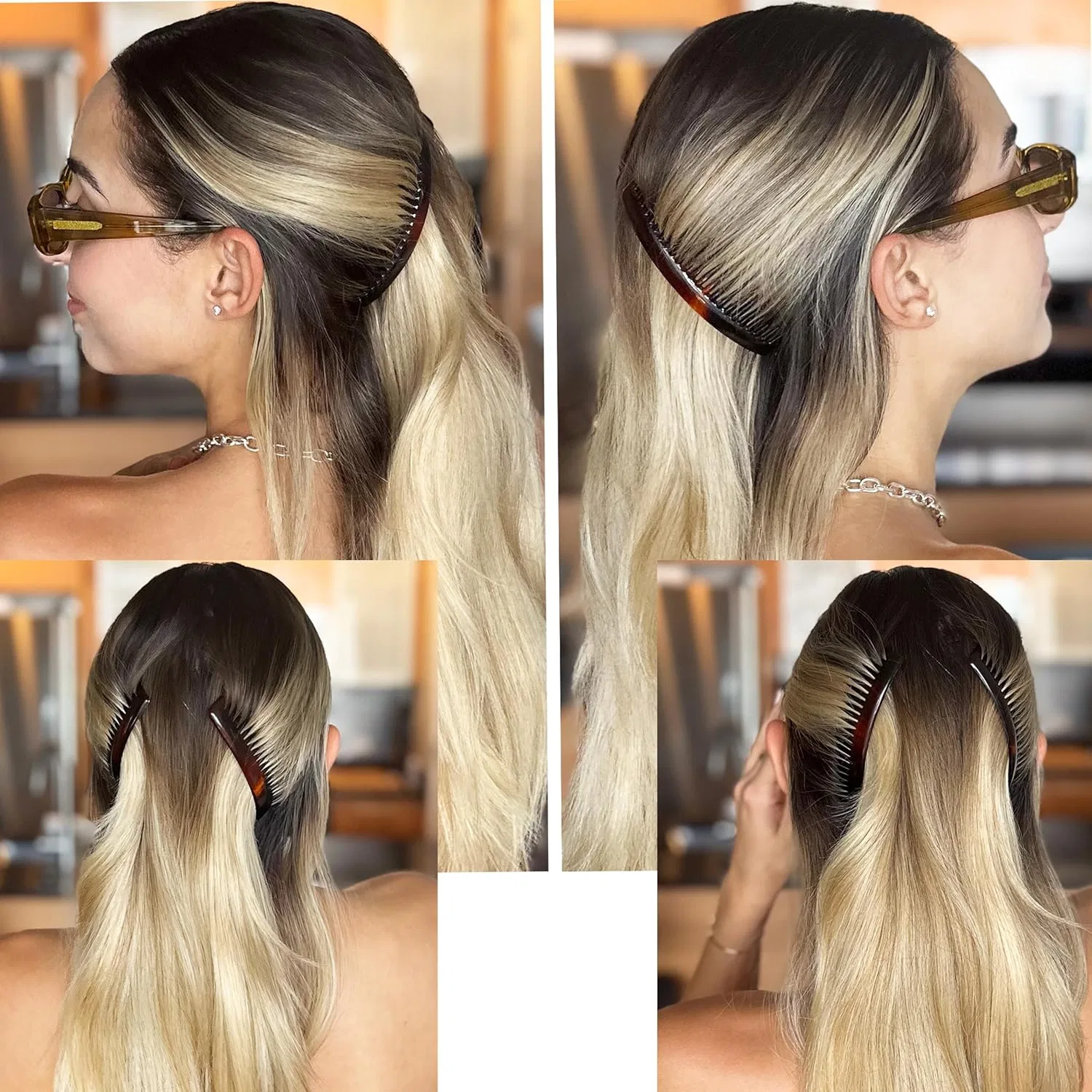 Набор гребней для волос «AD66-2 Tortoise Shell» от Camila Paris, 4 шт. Camila, Turquoise — фото 2