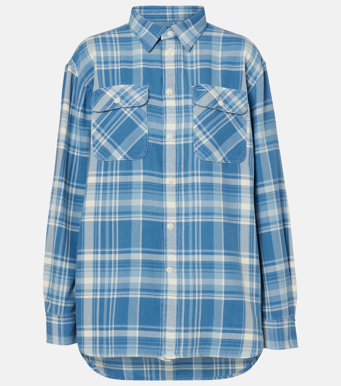 

Клетчатая хлопковая рубашка из твила Polo Ralph Lauren, Blue/White Multi Plaid