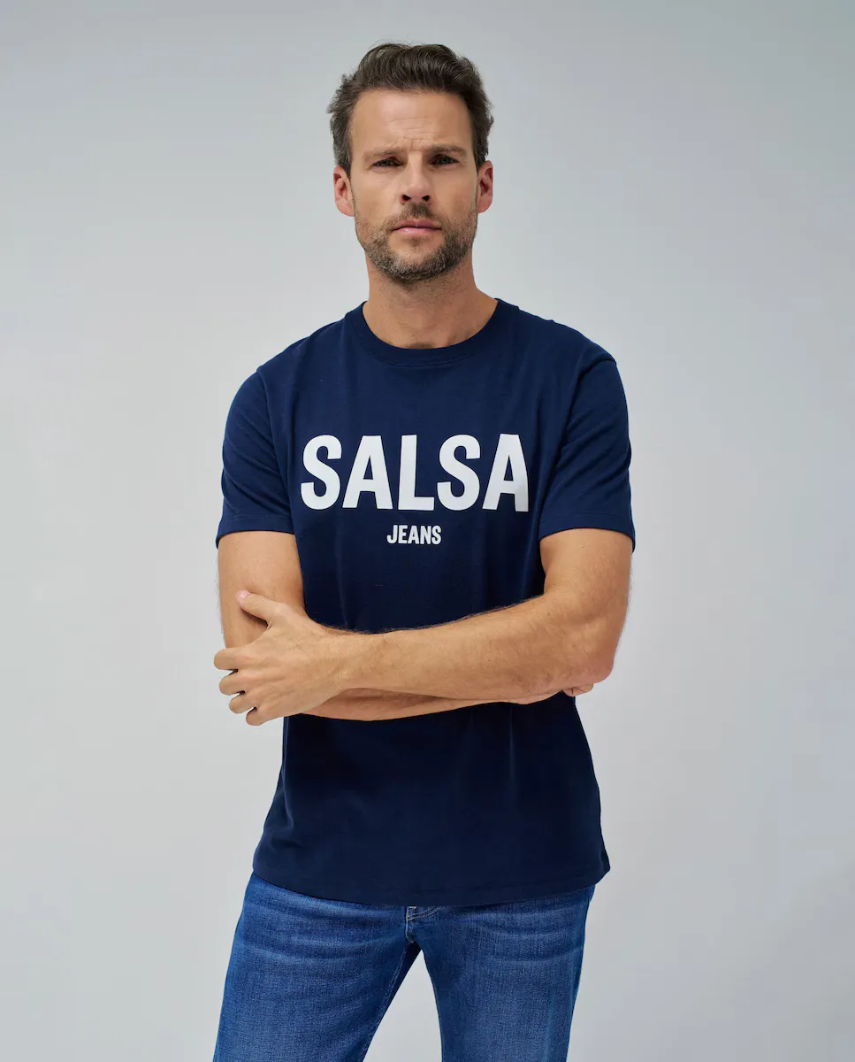 

Мужская футболка с логотипом Salsa Jeans, синий