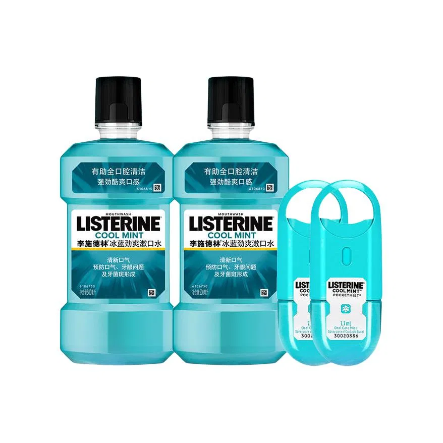 Ополаскиватель для рта освежающий Ice Blue Listerine набор 4 шт 500 мл