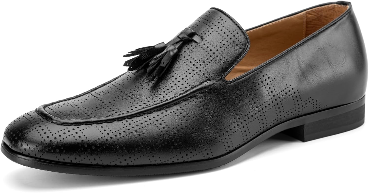 

Мужские лоферы JITAI Lindford с отделкой под шов и декоративной пряжкой, слипоны для вечеринок, черный