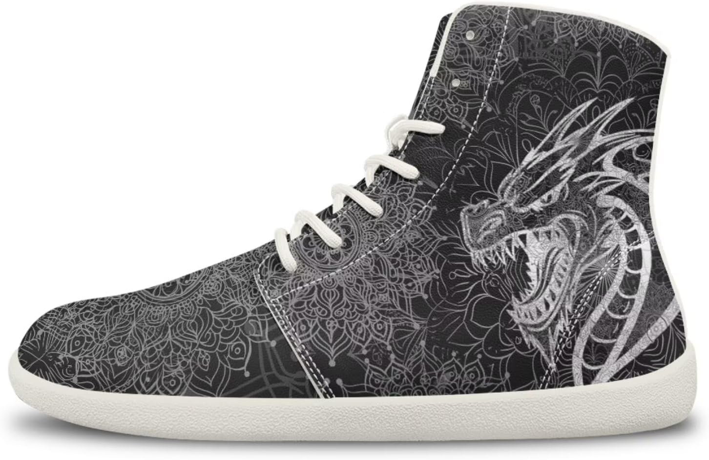 

Мужские кроссовки Dragon Print для бега, слипоны, высокие, для ходьбы, занятий в спортзале, тенниса и спорта Ecaestolph, черный