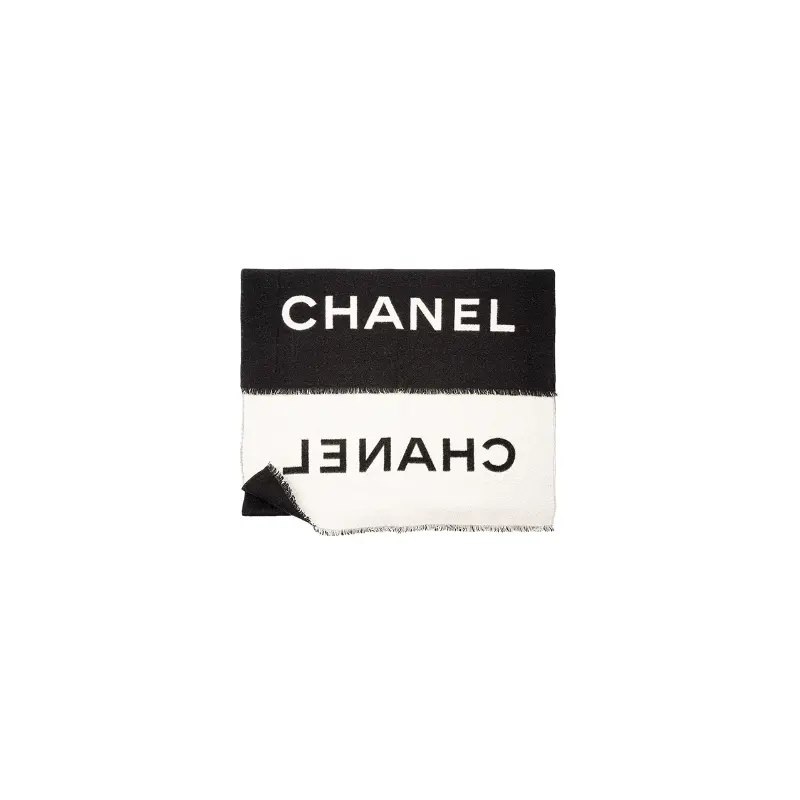 

CHANEL Вязаный шарф унисекс, Black/White
