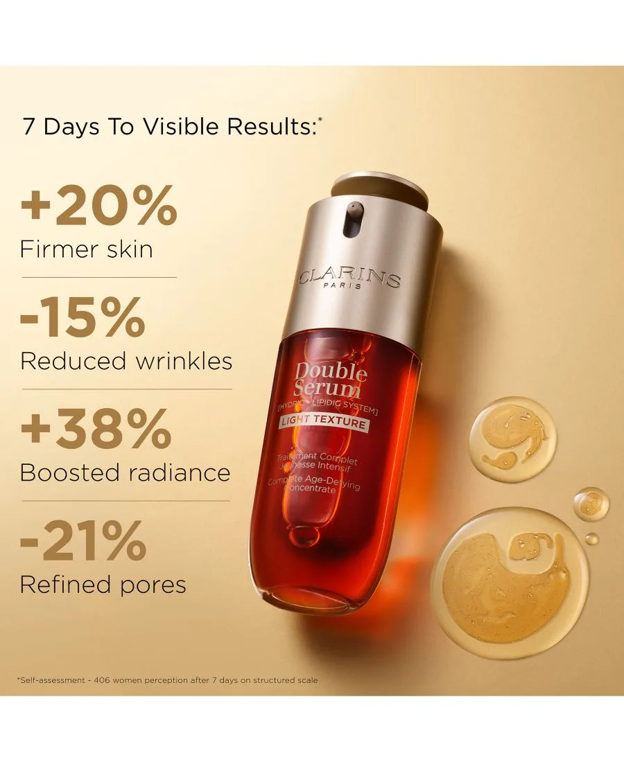 Сыворотка Clarins — DOUBLE SERUM с легкой текстурой для укрепления кожи, придания сияния и сужения пор, 28 г — фото 2