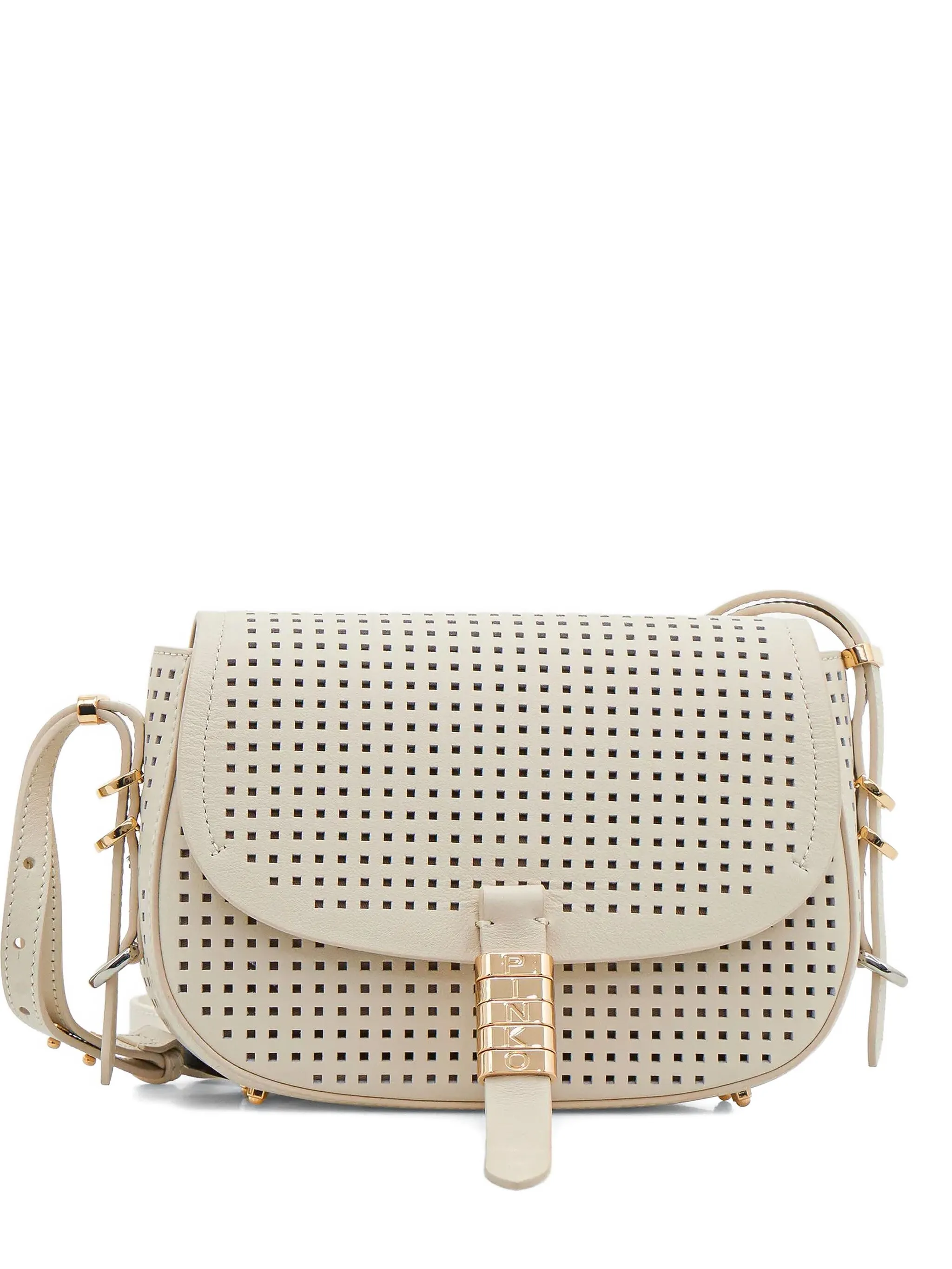 

Сумка через плечо с перфорацией Pinko, бежевый