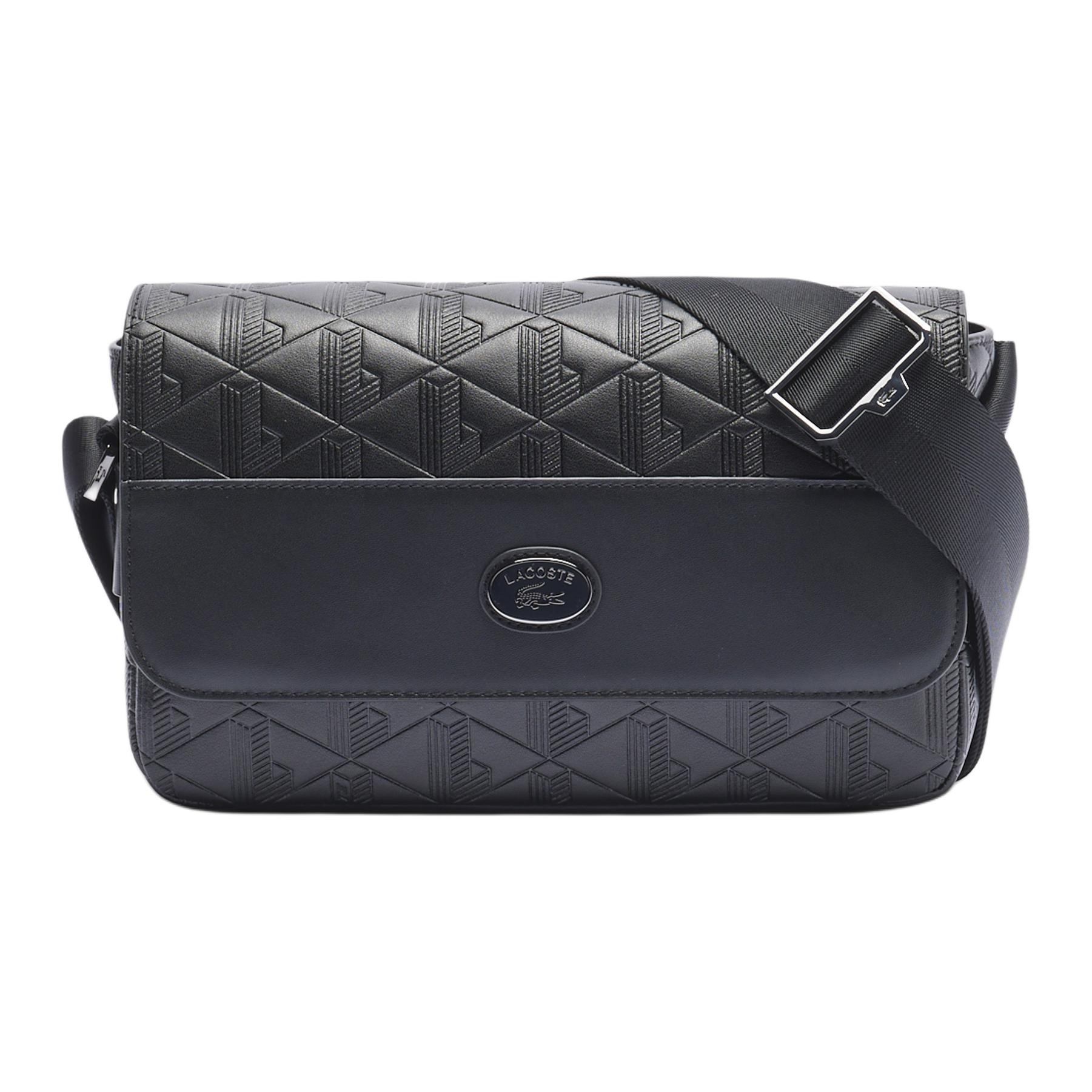 

LACOSTE Полиуретановая наплечная сумка через плечо унисекс черная, Black