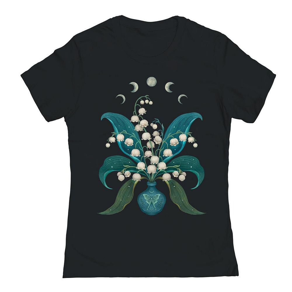 

Футболка Junior's Lily Of The Valley с рисунком COLAB89 by Threadless, черный