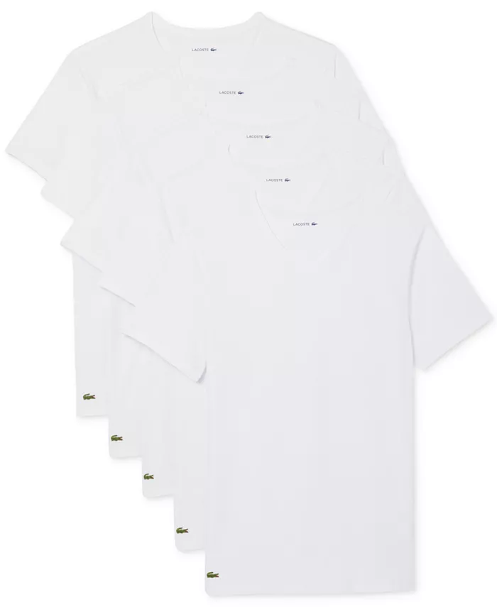 

Мужские майки с V-образным вырезом Slim-Fit, 5 штук Lacoste, белый