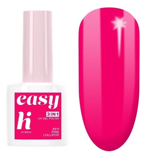 

Лунапарк, гибридный лак для ногтей Easy 3в1 611 Pink Lollipop, 5 мл Hi Hybrid