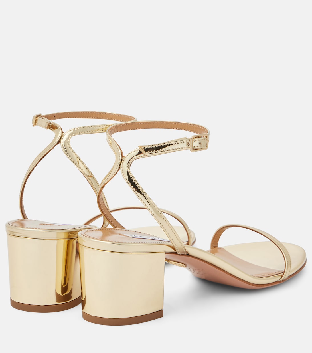 Сандалии из искусственной кожи Olie 50 Aquazzura, Soft Gold — фото 3
