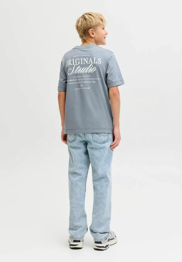 Футболка с принтом jornorrebro typo tee crew neck print tshirt Jack & Jones Junior, Tradewinds — фото 3