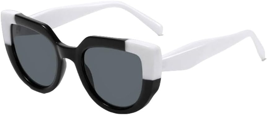 

Модные солнцезащитные очки «кошачий глаз» для женщин, увеличенного размера; мужские солнцезащитные очки с плоскими линзами, защищающие от УФ-излучения UV400 TYUVIVO, White Black