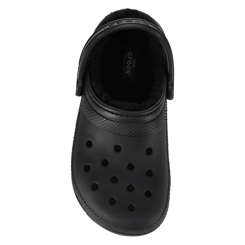 Женские классические сабо с пушистой подкладкой Crocs, черный — фото 4
