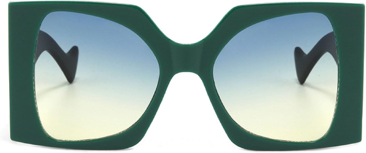 

Модные большие квадратные двухцветные женские солнцезащитные очки в стиле ретро с градиентом, защита от УФ-излучения UV400, мужские трендовые солнцезащитные очки с леопардовым принтом N47 mincl, Green