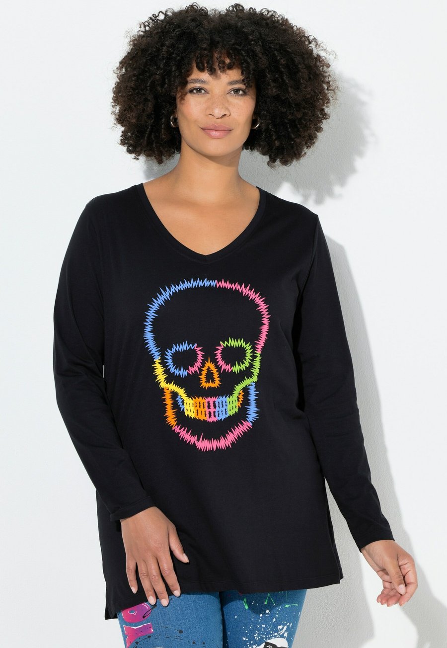 

Топ Angel of Style LANGARM, BEQUEME PASSFORM, FARBIGE TOTENKOPF, Black