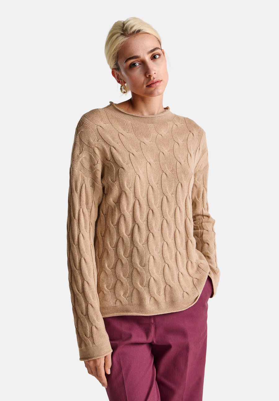 

Джемпер United Colors of Benetton CABLE, Beige/Bordeaux