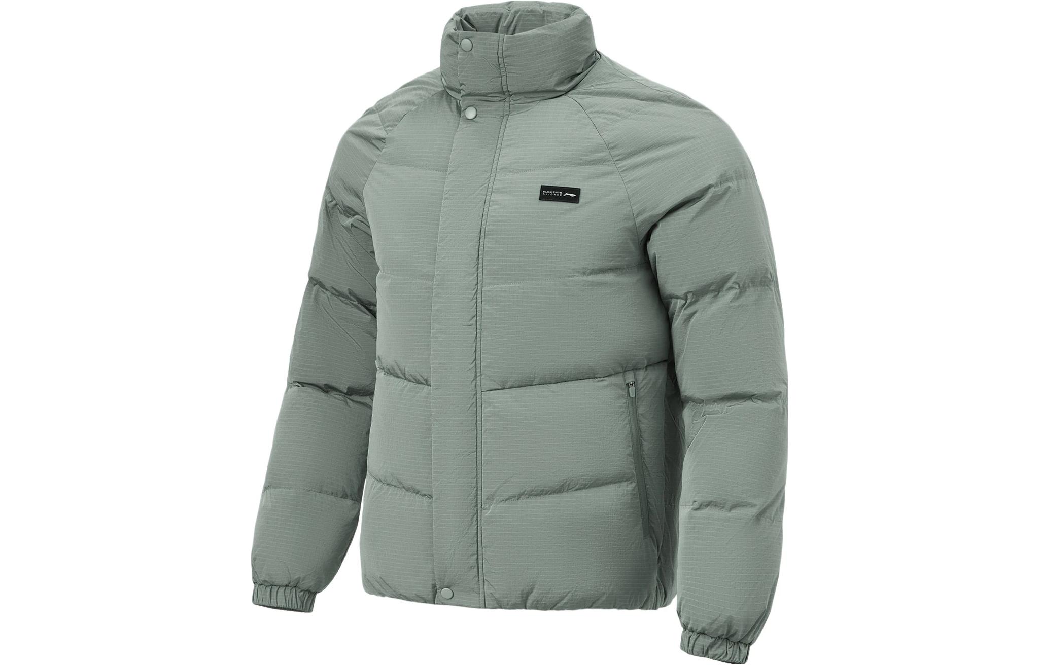 

LINING Фитнес-куртка пуховая мужская серо-зеленая, Gray Green