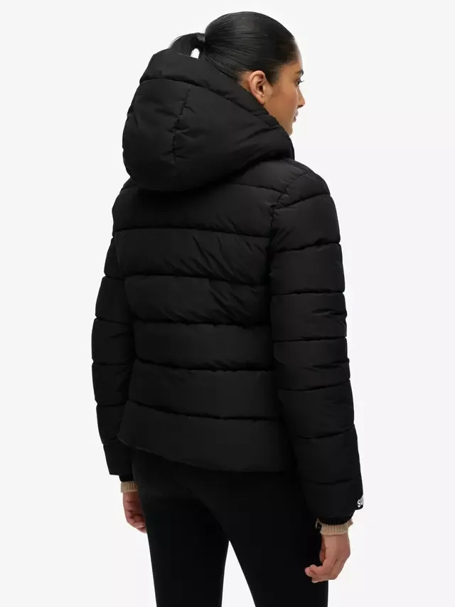 Пуховая куртка Spirit Sports с капюшоном, черная Superdry — фото 2