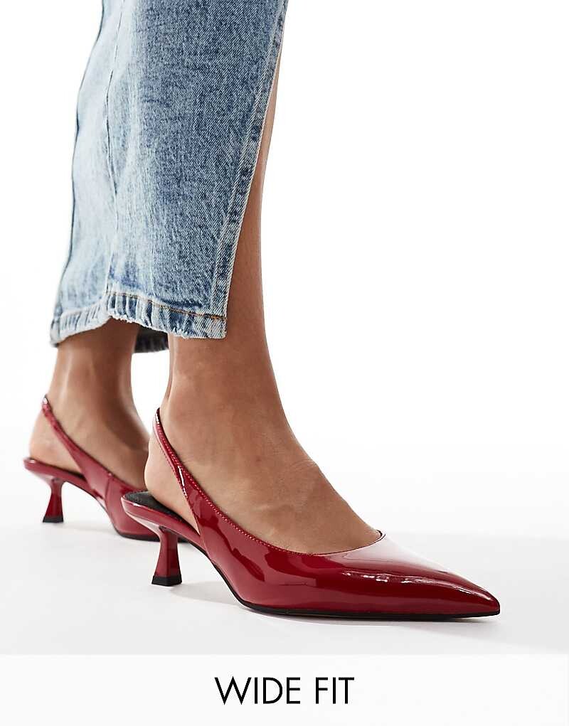 ASOS DESIGN – Stroll – Красные туфли на среднем каблуке с ремешком сзади