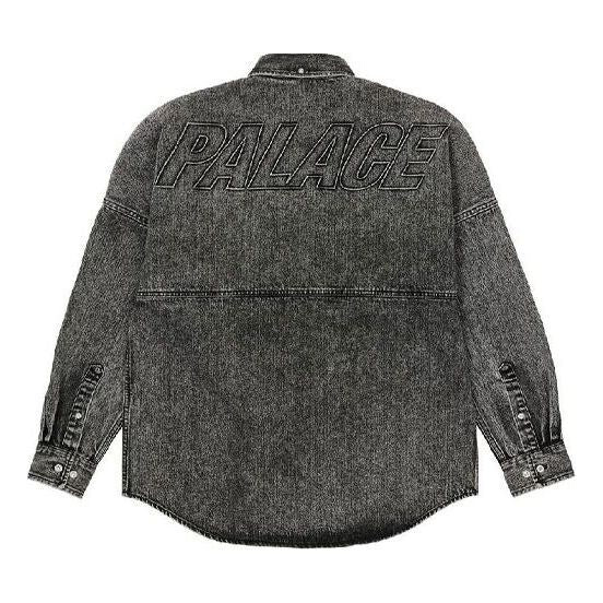 

Рубашка denim bossy back logo denim shirt black Palace, черный