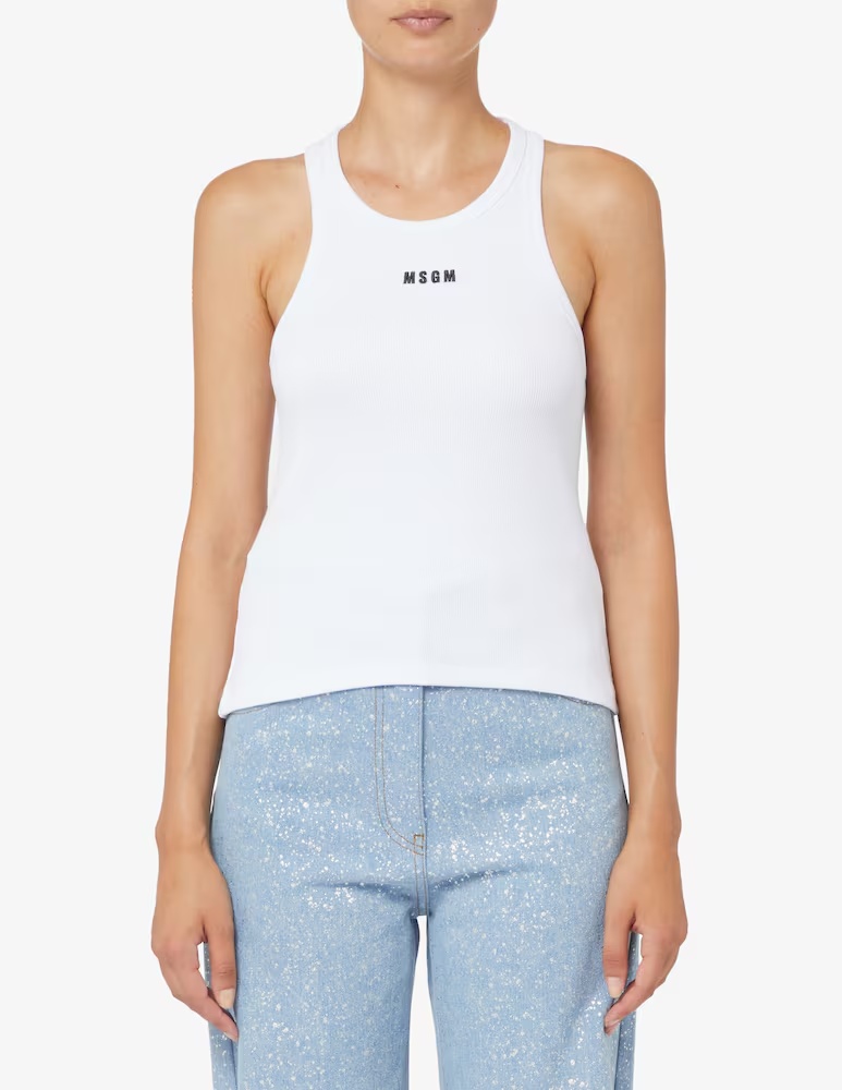 

Логотип на майке MSGM, белый