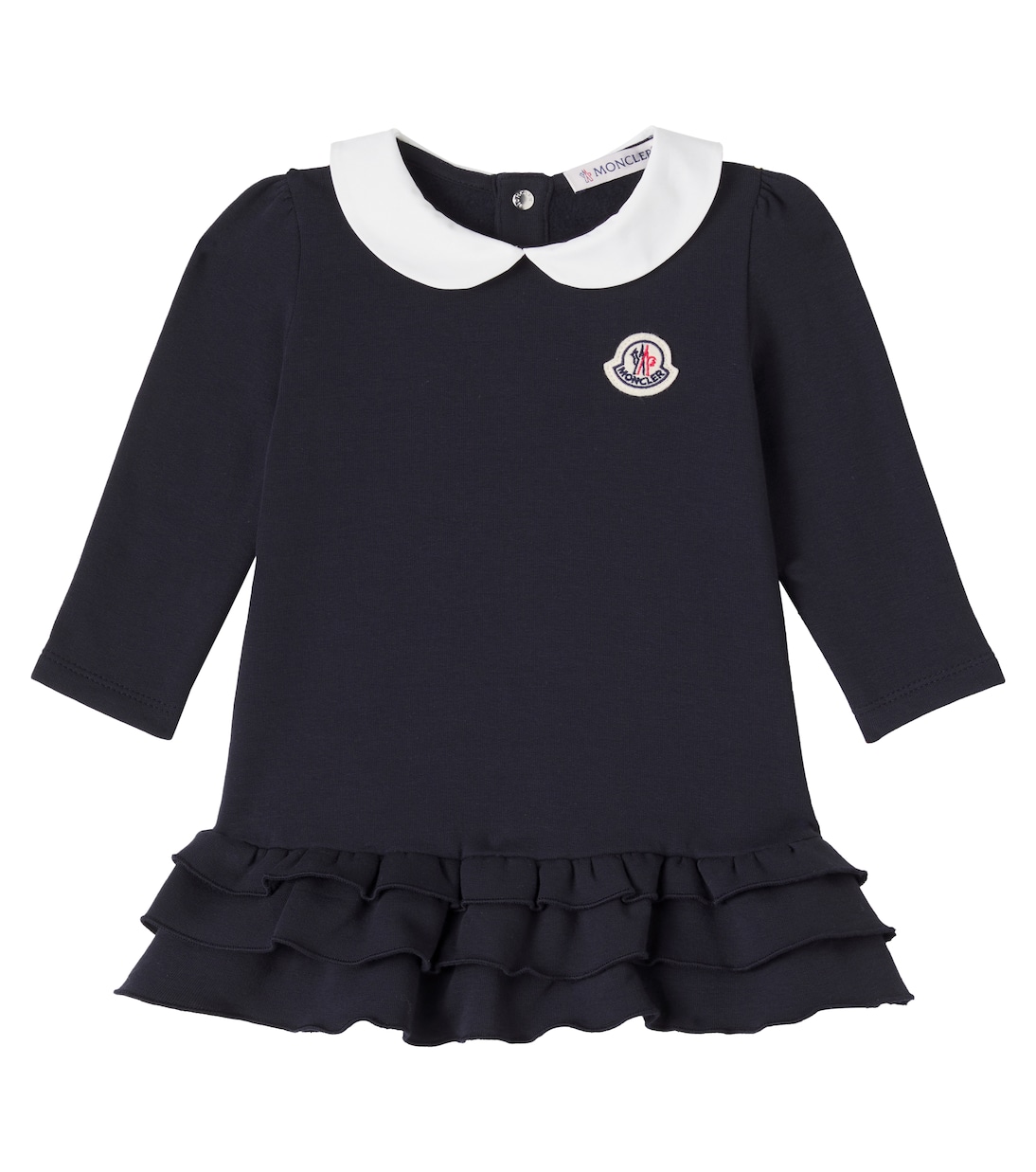 

Детское платье из флиса с хлопком Moncler Enfant, темно-синий