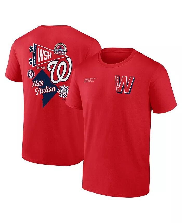 

Мужская красная брендовая футболка Washington Nationals с разделенной зоной Fanatics, красный