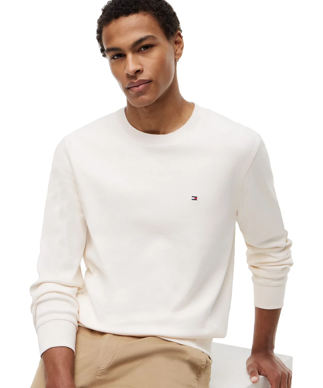 Свитшот с круглым вырезом Tommy Hilfiger белый — фото 4